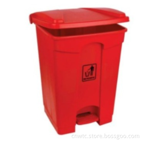 Red Plastic Pedal Bins: 30L and 50L Trash Waste Bins